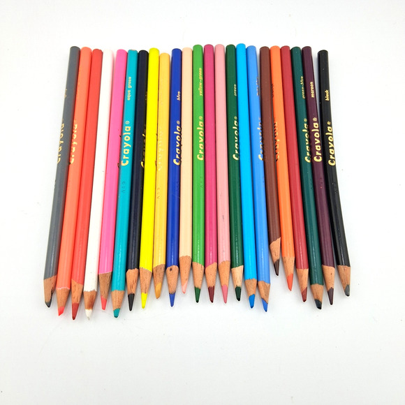 1992 Crayola Smooth Bright Colored Pencils 24 ct with 4 Hot Fluorescent Colors - Picture 12 of 12